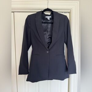 H&M Long Blazer Lined Black Womens 4